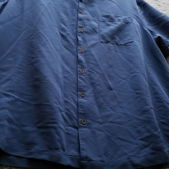 Island Passport Men's XL Blue Short Sleeve Button-Down Shirt 58" 30.5" 9.25" - Picture 5 of 12
